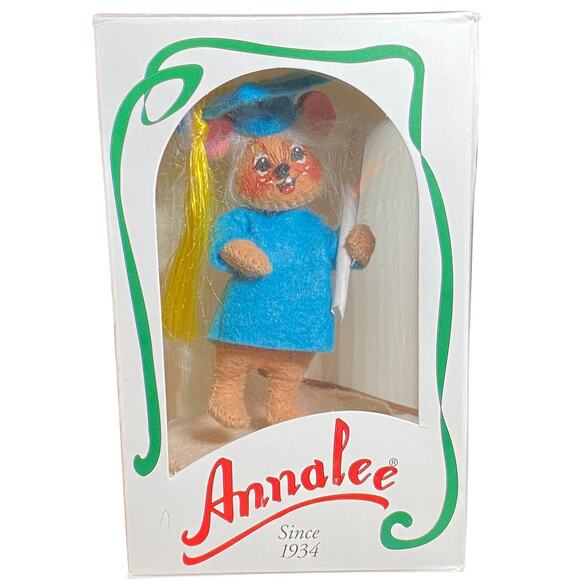 Annalee 3" GRADUATE Mouse With Blue Gown Vintage 1997 Doll In Box Home Decor - Picture 1 of 5